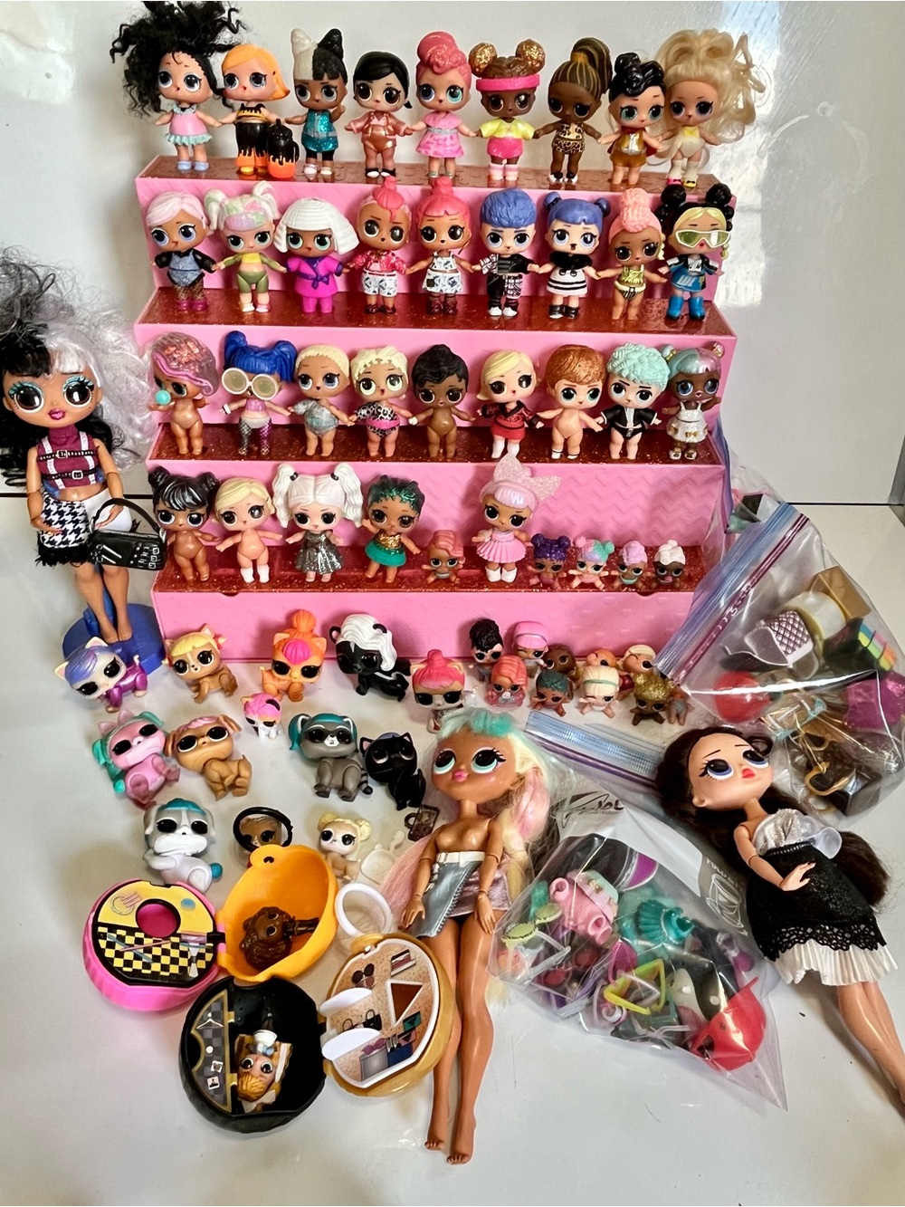 Large L.O.L Surprise Over 60+ Dolls + Stand & Accessories